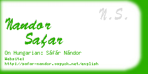 nandor safar business card